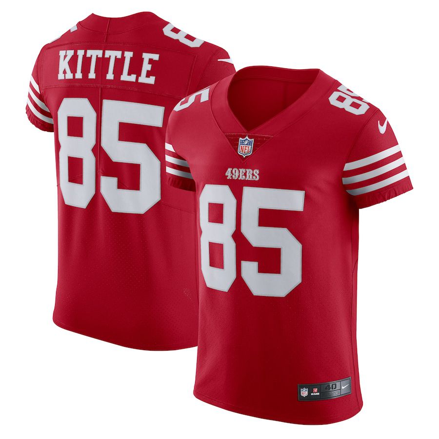 Men San Francisco 49ers #85 George Kittle Nike Scarlet Vapor Elite NFL Jersey-0
